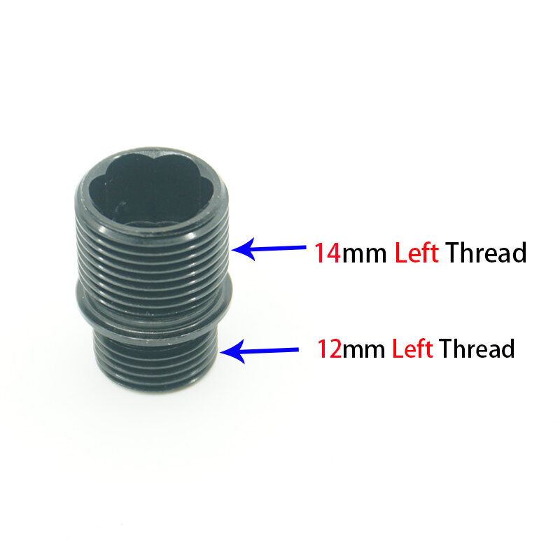 Alumínio Esquerda Direita Thread Converter, porca de fixação, anti-horário ou Clockwise Thread Adapter, 11mm, 12mm, 14mm