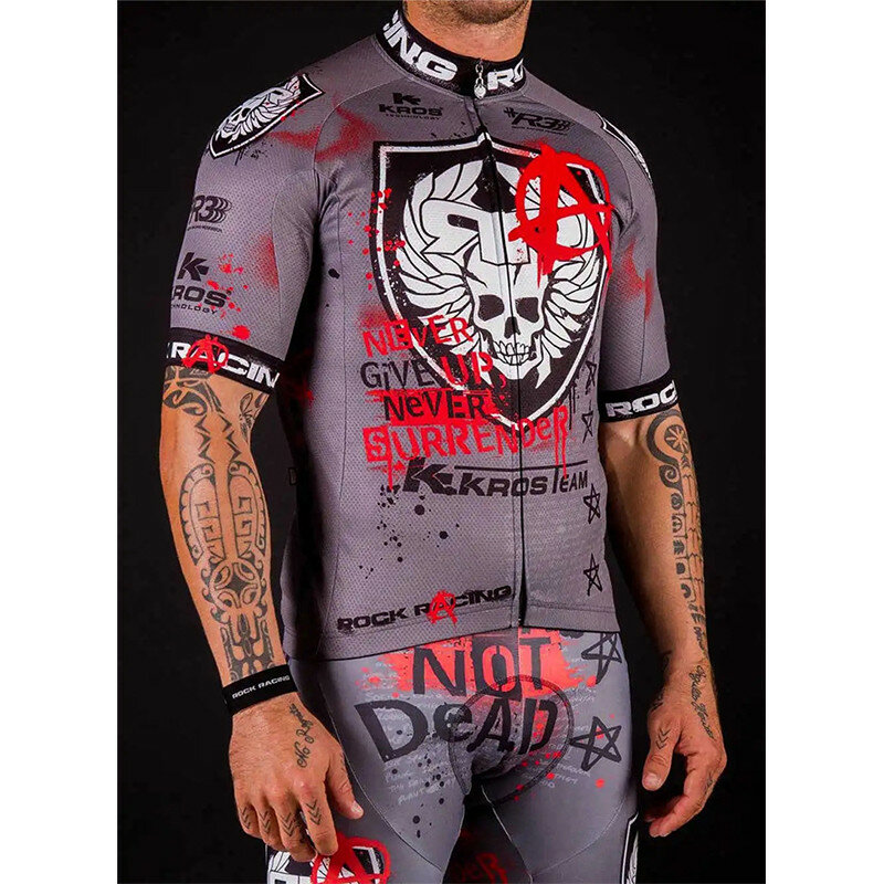 Heren Rock Skull Wielerkleding Jersey Sport Set En Mountainbike Shorts Tricutta Lente 2024 Nieuw