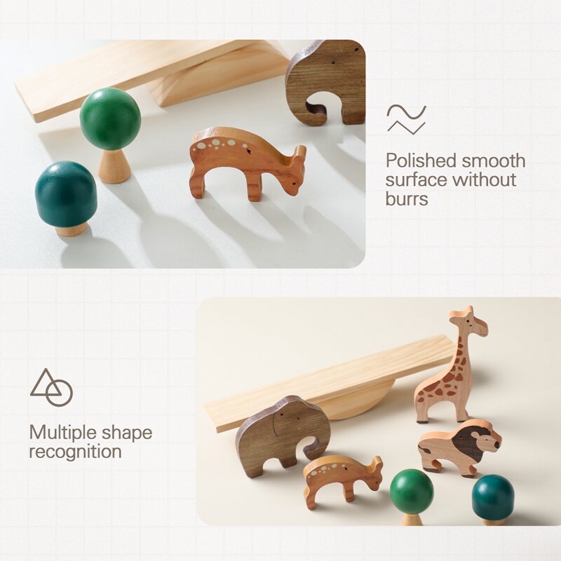 Drewniane Montessori Animal Balance klocki dla dzieci deska dinozaur wczesna edukacja nauka układania gier dla dzieci prezent