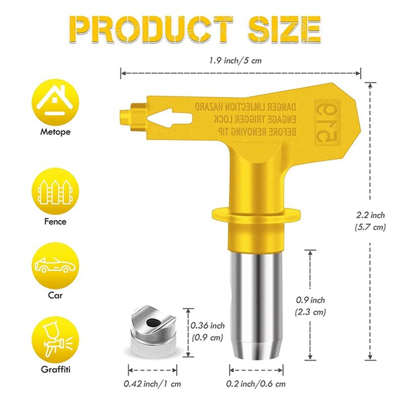 Airless Paint Nozzles Set,Reversible Spray Tips Airless Paint Sprayer Nozzle Tips Airless Sprayer Spraying Parts