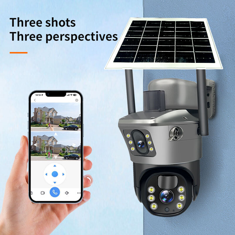 v380 Pro 10X enlarged closed-circuit television WIFI camera,5MP solar closed-circuit television wireless outdoor 360 pan