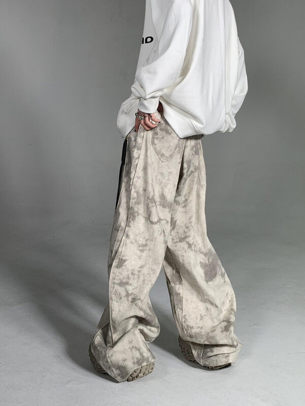 Брюки-карго мужские, уличная одежда в американском стиле, удобные универсальные брюки для уборки, мешковатые Простые повседневные штаны для подростков
