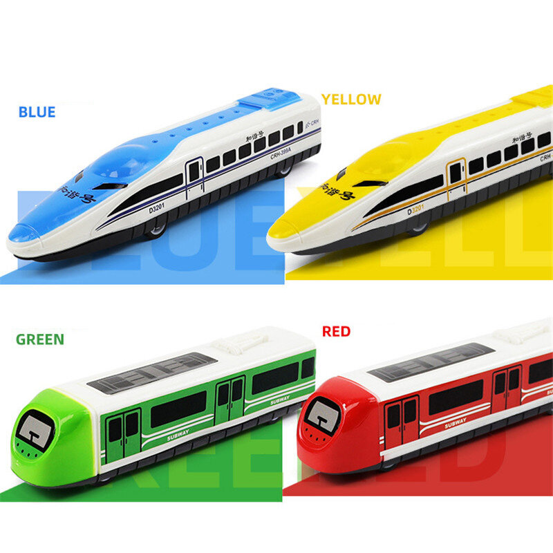 Metro brinquedo modelo de windrup, puxar para trás, trem metrô, cor aleatória, 2 pçs/lote