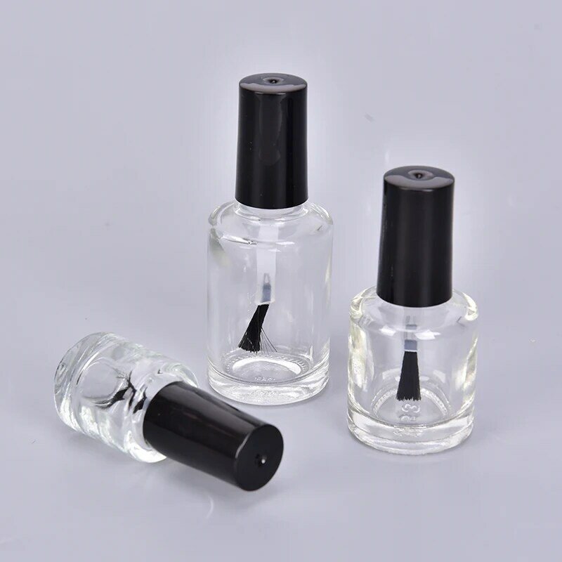 Botella vacía de cristal para esmalte de uñas, 1 piezas, 5/10/15ml, con cepillo, para aceite de uñas