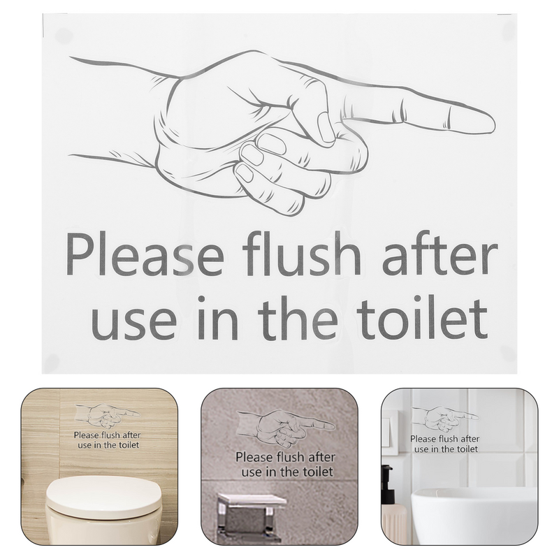 Bathroom Toilet Seats Sticker Adhesive Toilet Decal Reminder Toilet Sign Wall Decor