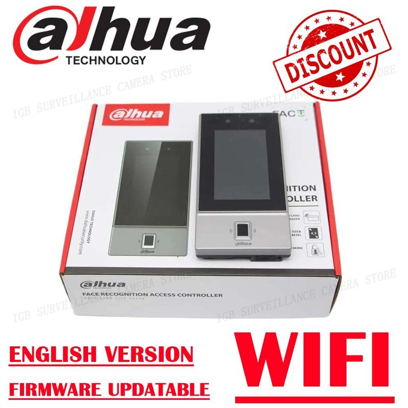 Dahua Face Recognition Access Controller, Suporte Fingerprint, IC Card e senha de desbloqueio, ASI6214S-PW