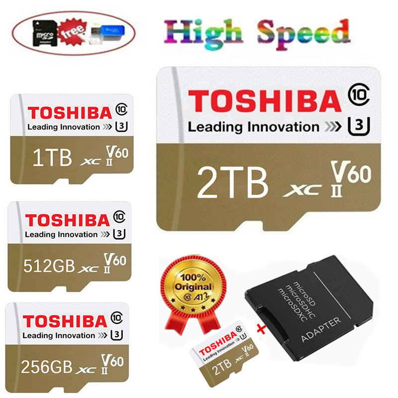 USB3.0ใหม่ความจุ2TB 1TB 512GB 256GB USB Micro SDHC Micro SD การ์ด SDHC การ์ดความจำ TF ฟรีเครื่องอ่านการ์ด
