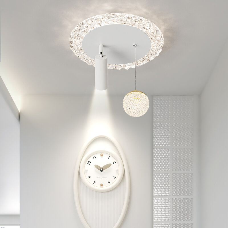 Spotlight illumination lamp corridor aisle light 2024 new light luxury crystal modern entrance ceiling light