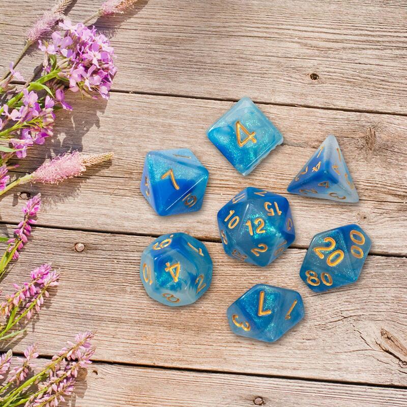 7Pcs D4-d20 Entertainment Toys Polyhedral Dices Set for Card Games Role Playing Table Games Classroom Accessories