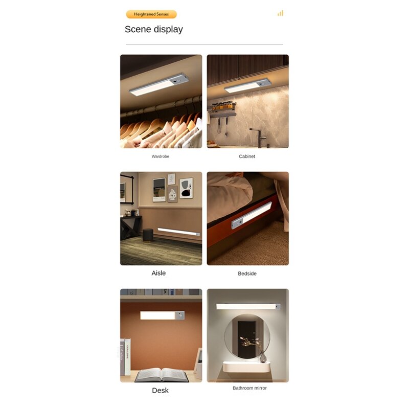 Motion Sensor Lights Indoor Temps Dimmable Under Cabinet Lighting Rechargeable Wireless Closet Lights Night Light Durable