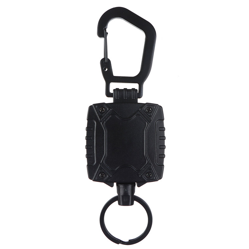 Outdoor Automatic Retractable Wire Rope Luya Tactical Keychain Clip Pull Recoil Sporty Key Ring Anti Lost ID Card Holder