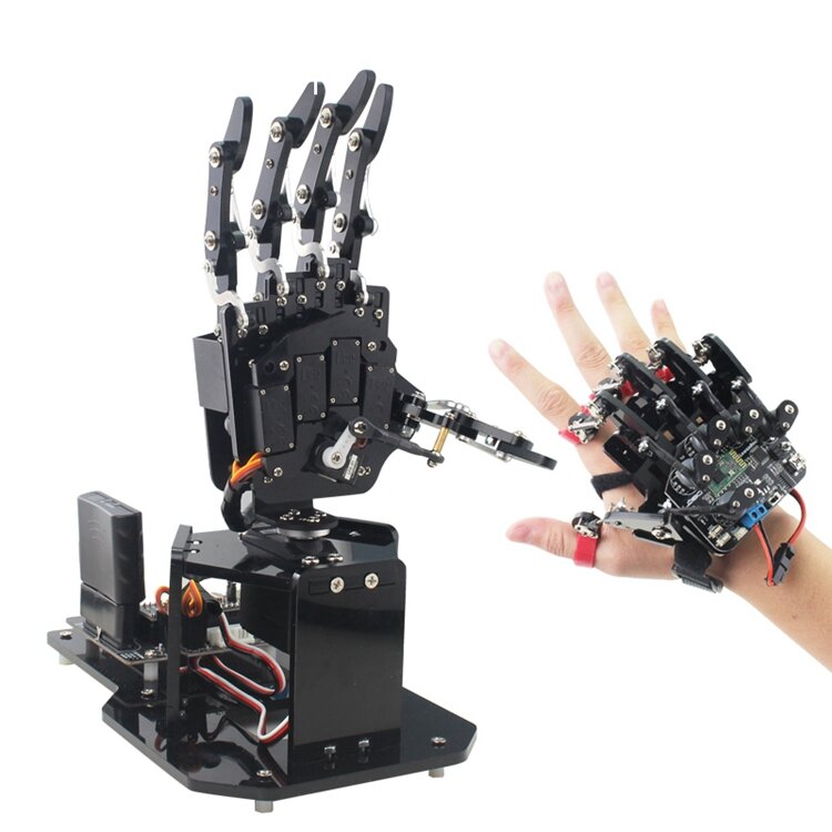 Бионический робот с открытым исходным кодом, с пятью пальцами, для правой руки с версией STM32 + переносной механический Glov-e