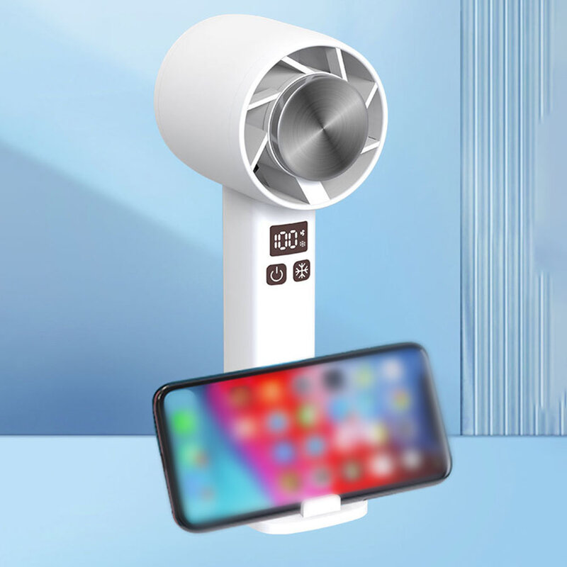 Turbo Fan USB Rechargeable Pocket Handheld Fan With Desktop Base For Ladies Travelling Makeup Outdoor Indoor Power Tool