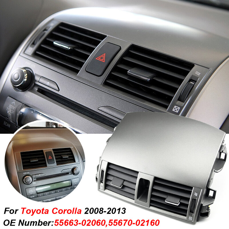 Panel de salida de aire acondicionado para coche, cubierta de rejilla para Toyota Corolla Altis E15, 2007, 2008, 2009, 2010, 2011, 2012, 2013