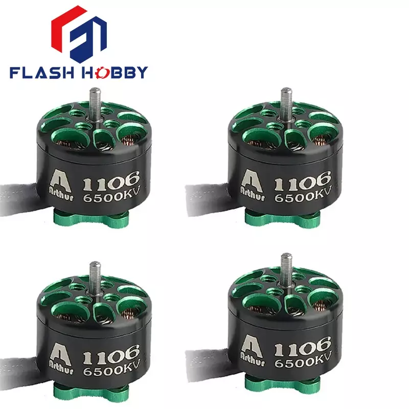 Flash Hobby-Arthur A1106 Motor sem escova, Mini Motor RC para FPV Corrida Multicopter Parte, 1106, 6500KV