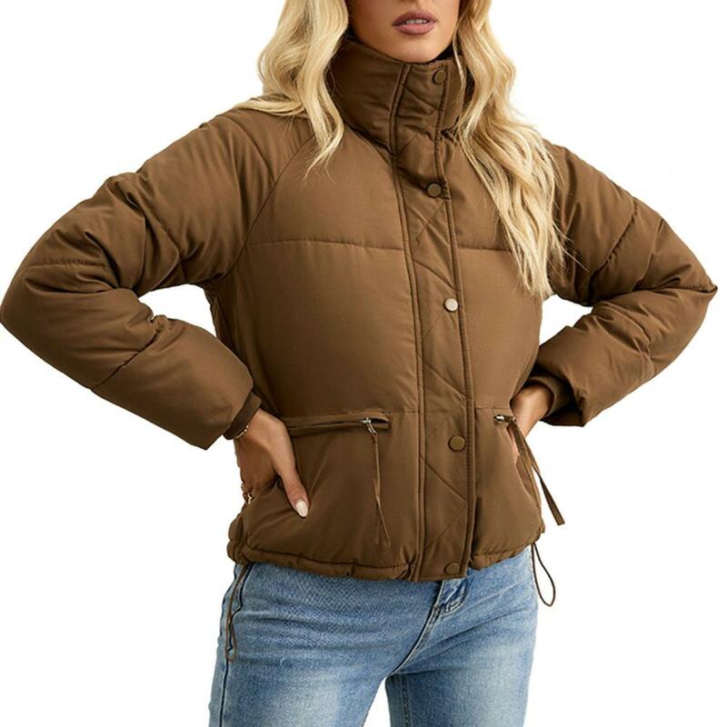 Gruby damski płaszcz puchowy kurtka na zamek błyskawiczny gruba kurtka wiatrówka klapa klasyczne jesienne zimowe ocieplane kurtki