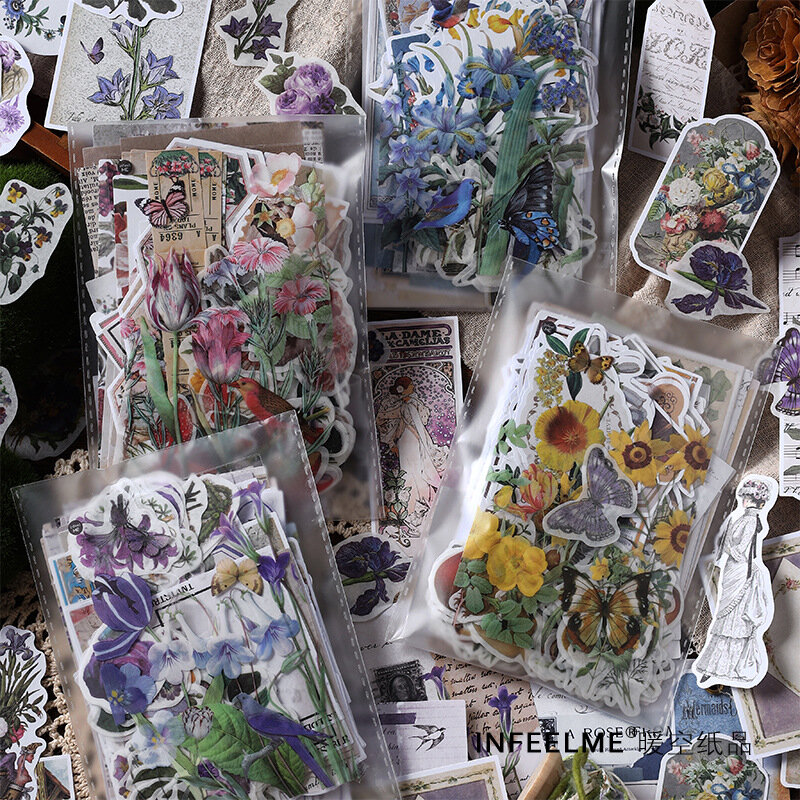 Almohadillas de notas de Material de papel Huajian cooking wine Junk Journal tarjetas de álbum de recortes, papel de decoración de fondo Retro, 200 unids/lote