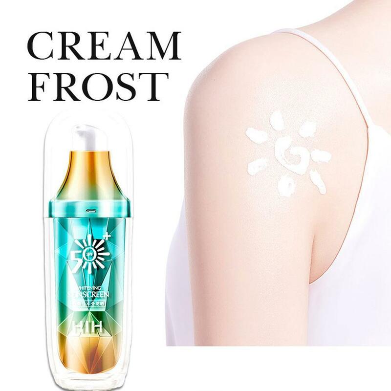 Viso corpo crema solare sbiancante essenza protezione UV impermeabile invisibile rinfrescante SPF 50 idratante bellezza cura della pelle 40g