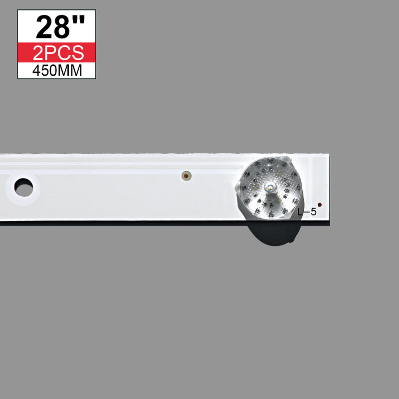 Bande de rétroéclairage LED 5 lampe pour AKAI 28 en effet JS-D-JP2820-051EC TV (60416) E28F2000 D28-F2000 450MM