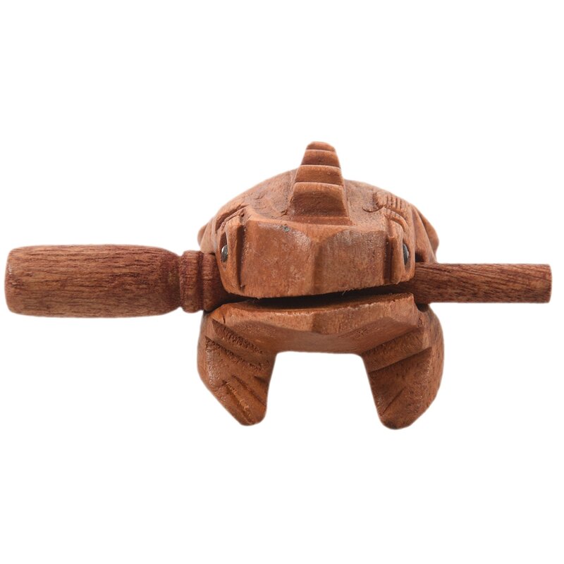 Rzeźbione rechot drewniane zabawki z klocków perkusyjne z dźwięk muzyczny żaby