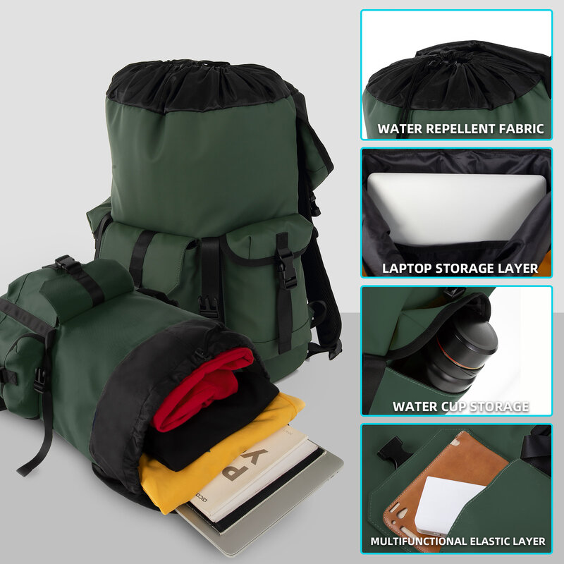 KINGSLONG Waterproof Travel Outdoor Backpack Large Capacity 18 inch Casual Army Green Sport Camping Travel Bag Backpacks