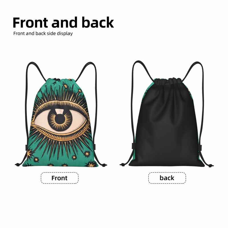 All Seeing Eye Art Drawstring Bags Men Women Foldable Gym Sports Sackpack Evil Mystic Eyes Shopping Storage Backpacks