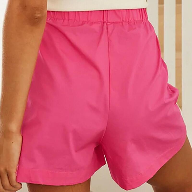 Lightweight Shirt Elegant Lapel Long Sleeve Shirt High Waist Wide Leg Shorts Set with Pockets Women's Solid Color Loose Fit