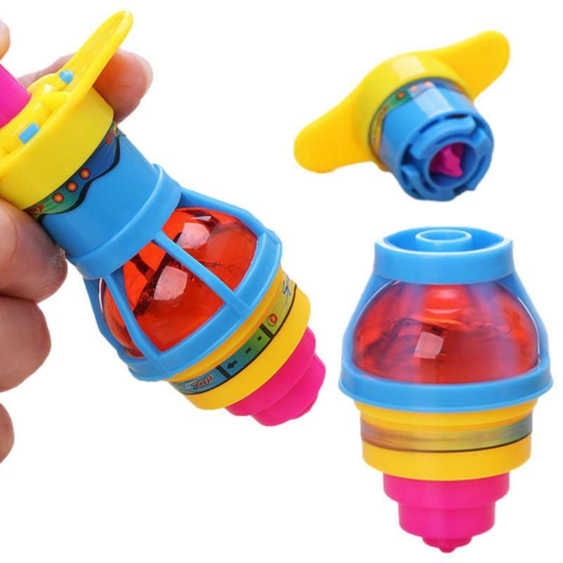 Incandescente trottola Flash luminoso Spinning Top giocattolo colorato Top espulsione giocattolo lampeggiante Led giroscopio bambini giocattoli creativi