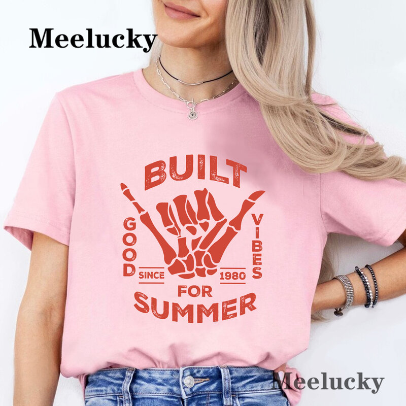 Gebaut für Sommer Frühling Frau Baumwolle T-Shirts gedruckt Kurzarm Mode weibliche Kleidung bequeme weiche Street Tops