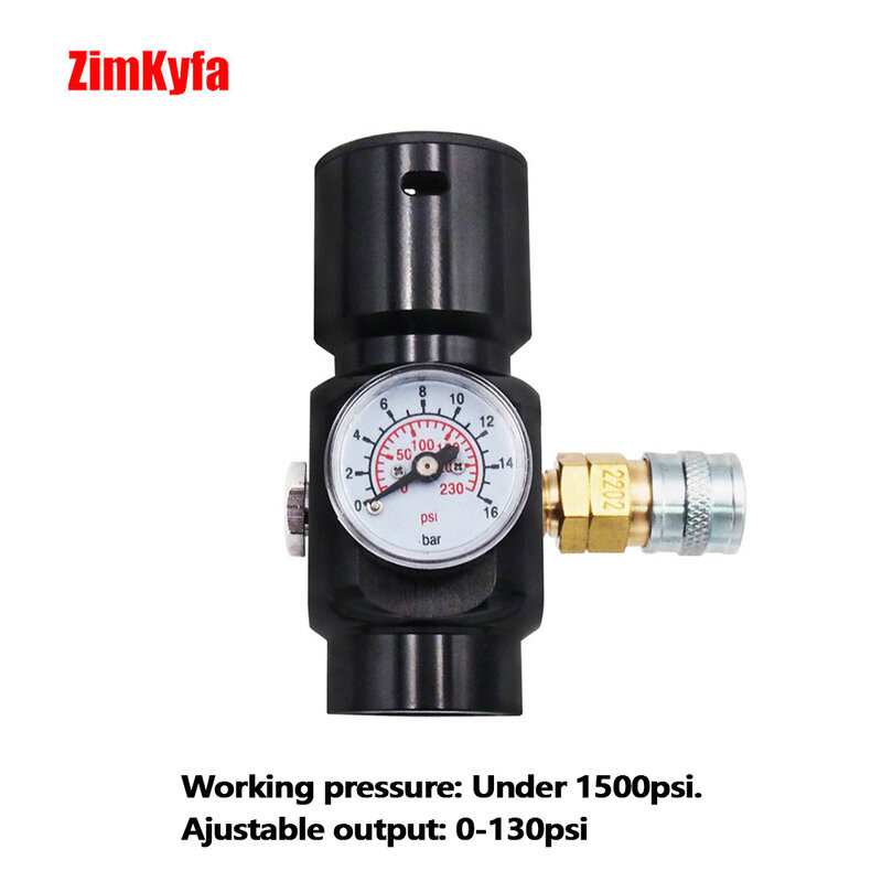 HPA US Mini CO2 Regulator Accessories  for Pneumatic Tools Fits G1/2-14 Thread Tank Bottle Output 0-130psi or 40psi-200psi