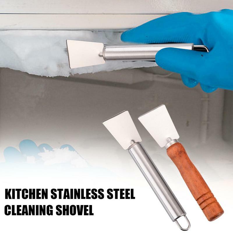 Spatola multiuso per la pulizia della cucina raschietto per pala di ghiaccio spatola per la pulizia della casa frigorifero in acciaio inossidabile congelatore ghiaccio