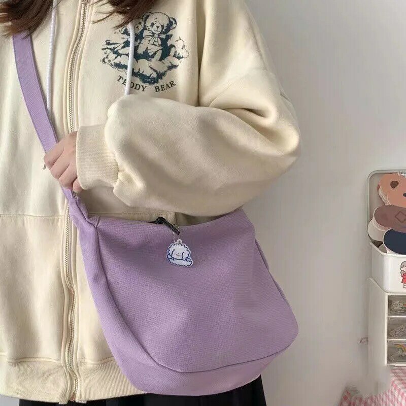 Borse a tracolla donna Solid Harajuku All-Match semplici borse multifunzione borse a tracolla di grande capacità per borsa da donna per adolescenti