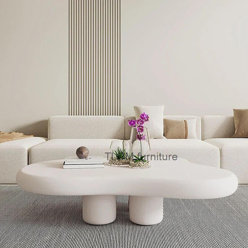 Tables basses nordiques minimalistes de luxe, décoration d'intérieur, design blanc, chambre à coucher, salon, Kaw240Stoliki