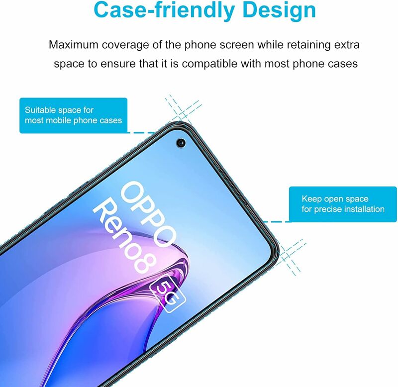 2Pcs/4Pcs Tempered Glass For OPPO Reno8 Lite Pro T Z 5G Screen Protector Glass Film