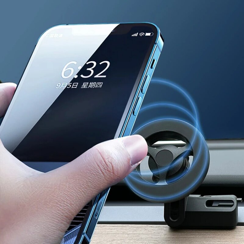 Dudukan ponsel magnetis kuat untuk Tesla, dudukan ponsel magnetis kuat untuk iPhone 14 13 12 Pro Max dengan desain unik dan basis Outlet udara