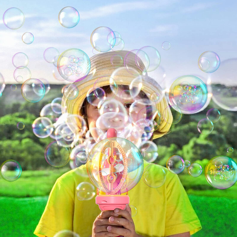 Pistola de burbujas automática para niños, máquina de juguete de verano para fiesta al aire libre, regalo sorpresa de cumpleaños para Parque Acuático