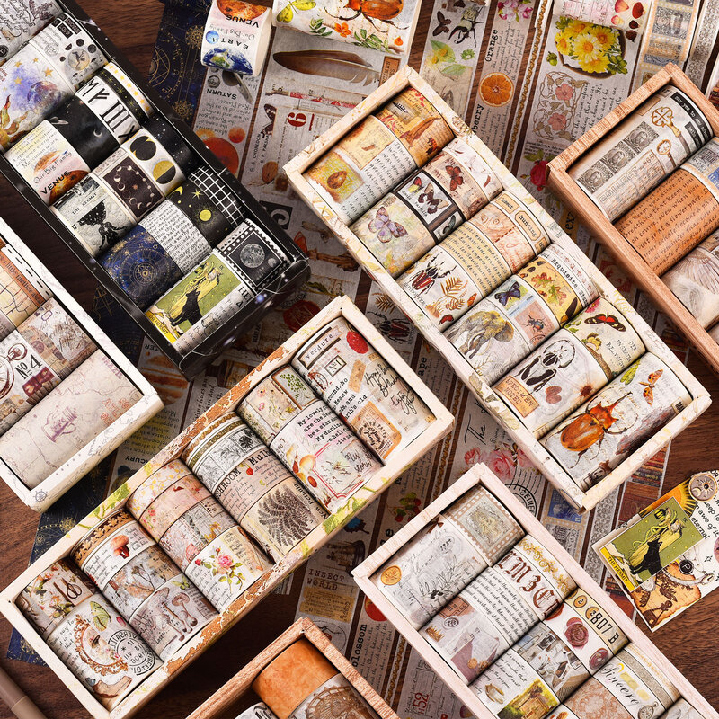 Journamm 18 teile/schachtel DIY Scrapbooking Washi Tapes Set Kunst Collage Album Foto Decor Junk Journal Kreative Schreibwaren Maskierung Bänder