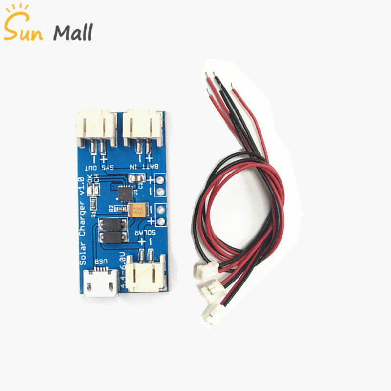 Mini Solar Lipo Lader Board CN3065 Lithium Batterij Chip DIY Outdoor Opladen Board Module met 3 Connector Draden