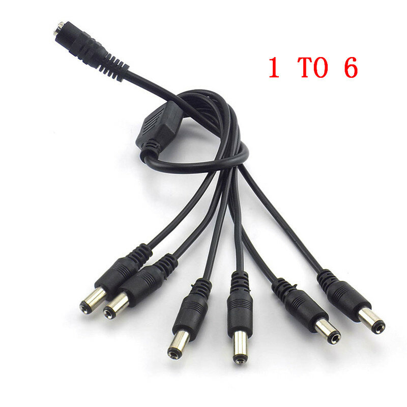12V DC Power Splitter Plug 1 Female to 2 3 4 5 6 8 Male CCTV Camera Cable CCTV Accessories Power Supply Adapter 2.1*5.5mm W28