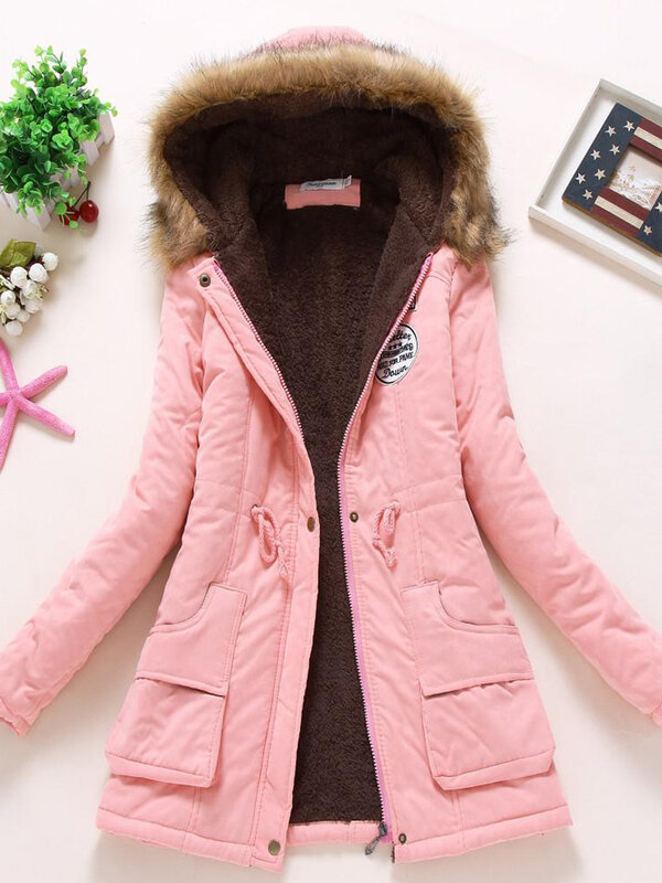 Qpipd 여성용 패딩 코튼 재킷, 캐주얼 슬림 코트, 자수 후드 파카, 따뜻한 오버코트, 가을, 겨울, 2023 신상