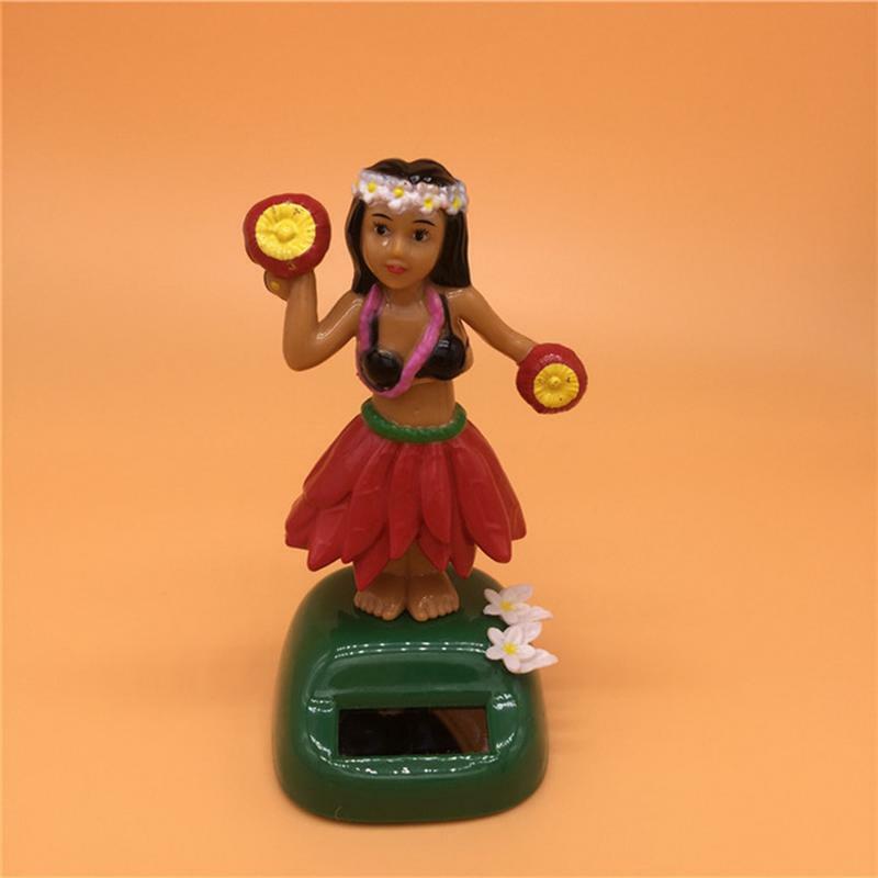 Танцующая на солнечной энергии Гавайская девочка для дома офиса украшение приборной панели автомобиля игрушки с вращающейся головой украшение для интерьера автомобиля