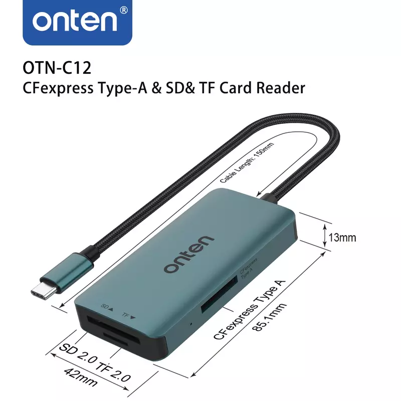 Oryginalny czytnik kart OTN-C12 typu C CFexpress typ-A i SD & TF do macbooka Samsung Huawei XiaoMi