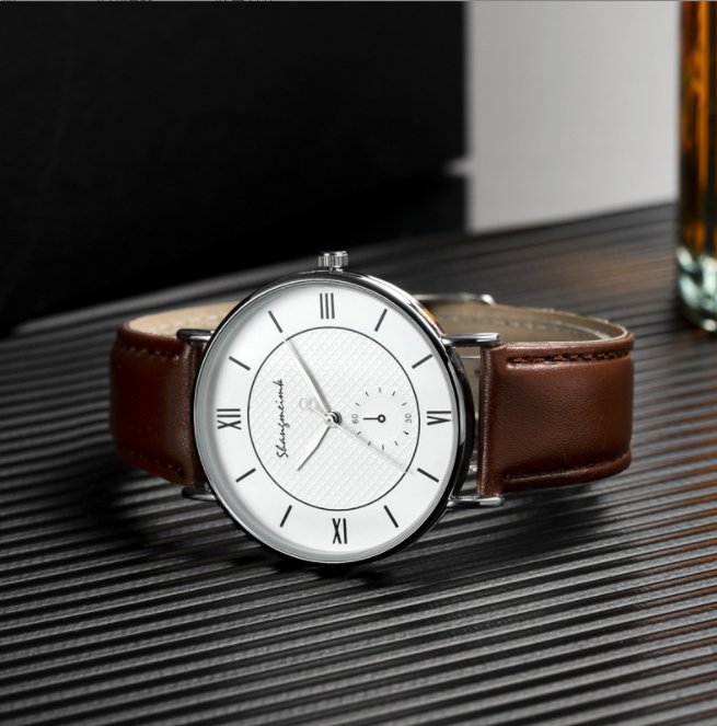 Relojes clásicos para hombre, relojes de pulsera con esfera Retro Simple, reloj de pulsera analógico de cuarzo a la moda, relojes de regalo con correa de PU