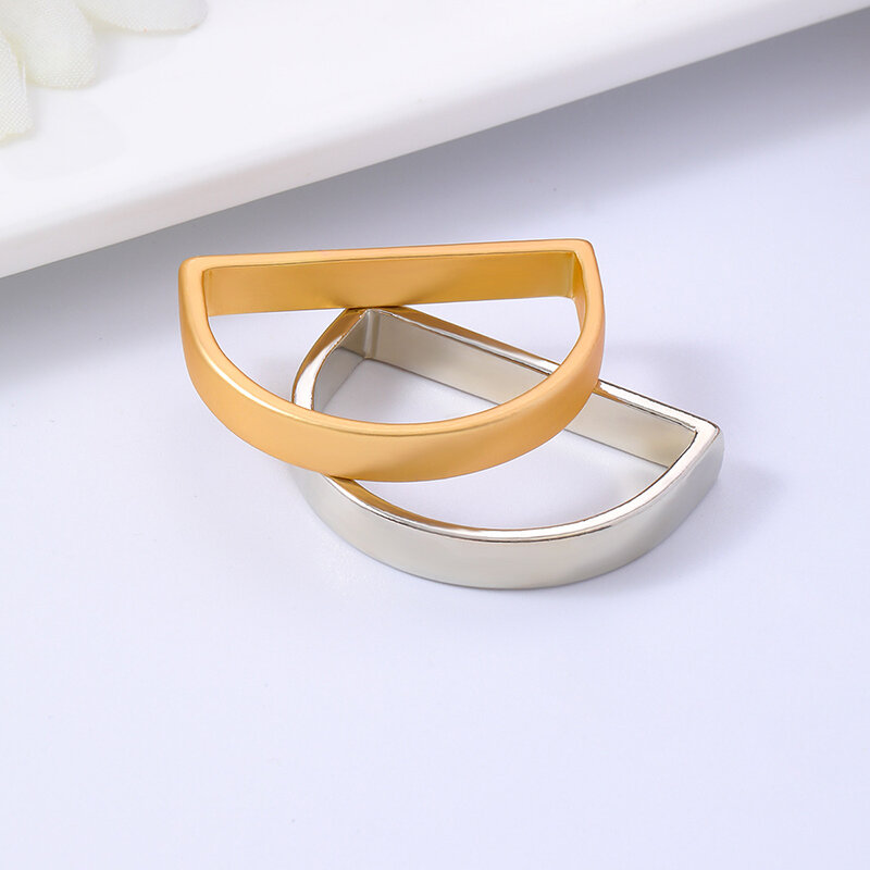 1 Alloy High-end Boutique Semi-circular Napkin Ring D Letter Simple Metal Napkin Buckle