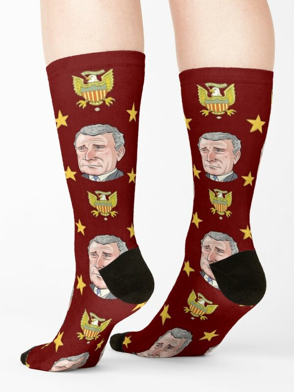 Президент Джордж В. Детские носки для Хэллоуина кавайные спортивные Дизайнерские мужские носки на заказ женские