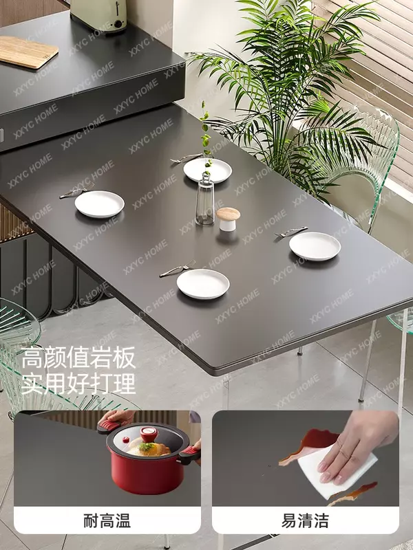 Suspension Kitchen Island Dining Table Integrated High-End Household Small Apartment French Kitchen Stone Plate Medium Kitchen