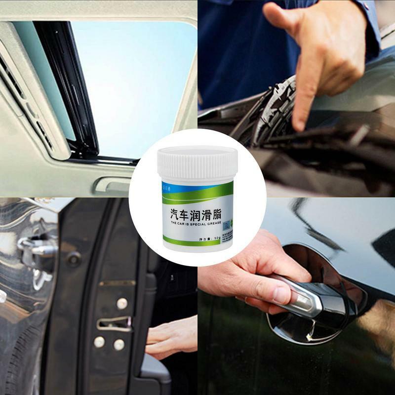 Óleo lubrificante branco para carro, graxa lubrificante automática com teto solar, eliminação de ruído, acessório para limpador, 50ml