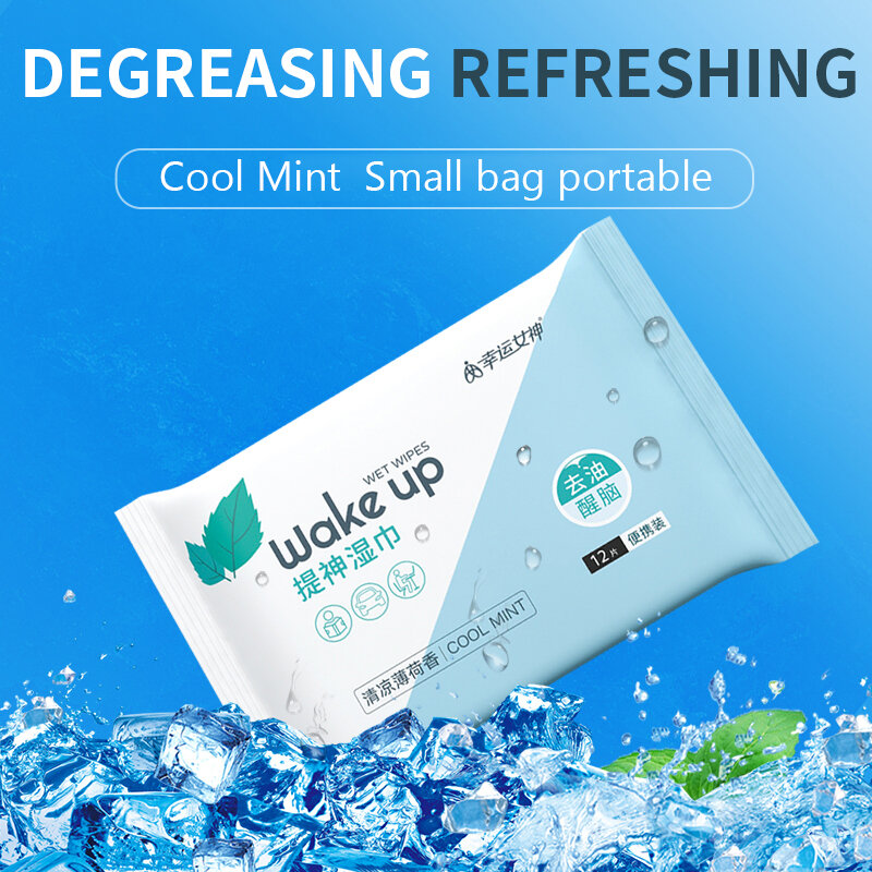 5 pack (60 pcs) mint refreshing body wipes sleepy at work sleepy study sleepy refreshing wipes summer cleaning face body wipes