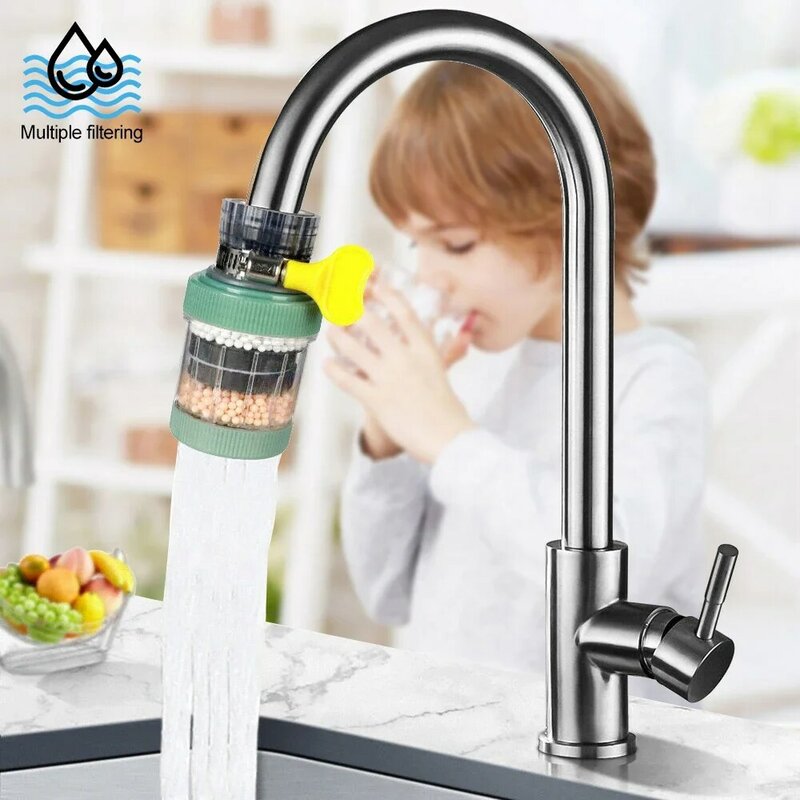 5-layers Universal Kitchen Faucet Tap Filter Water Saving Bubbler Activated Carbon Filtration Shower Head Nozzle Filter Purifier
