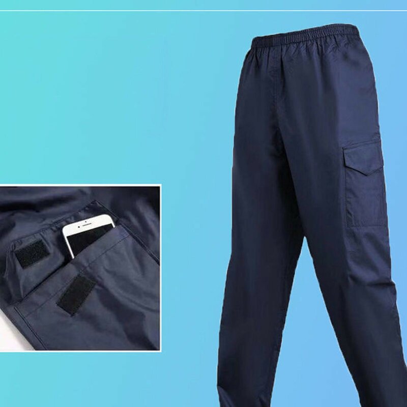 Waterproof Pants Men Cycling Pants With Pockets Rainproof Bicycle Motorycle Trousers Ful Length Bike Cargo Pants Fishing Wear